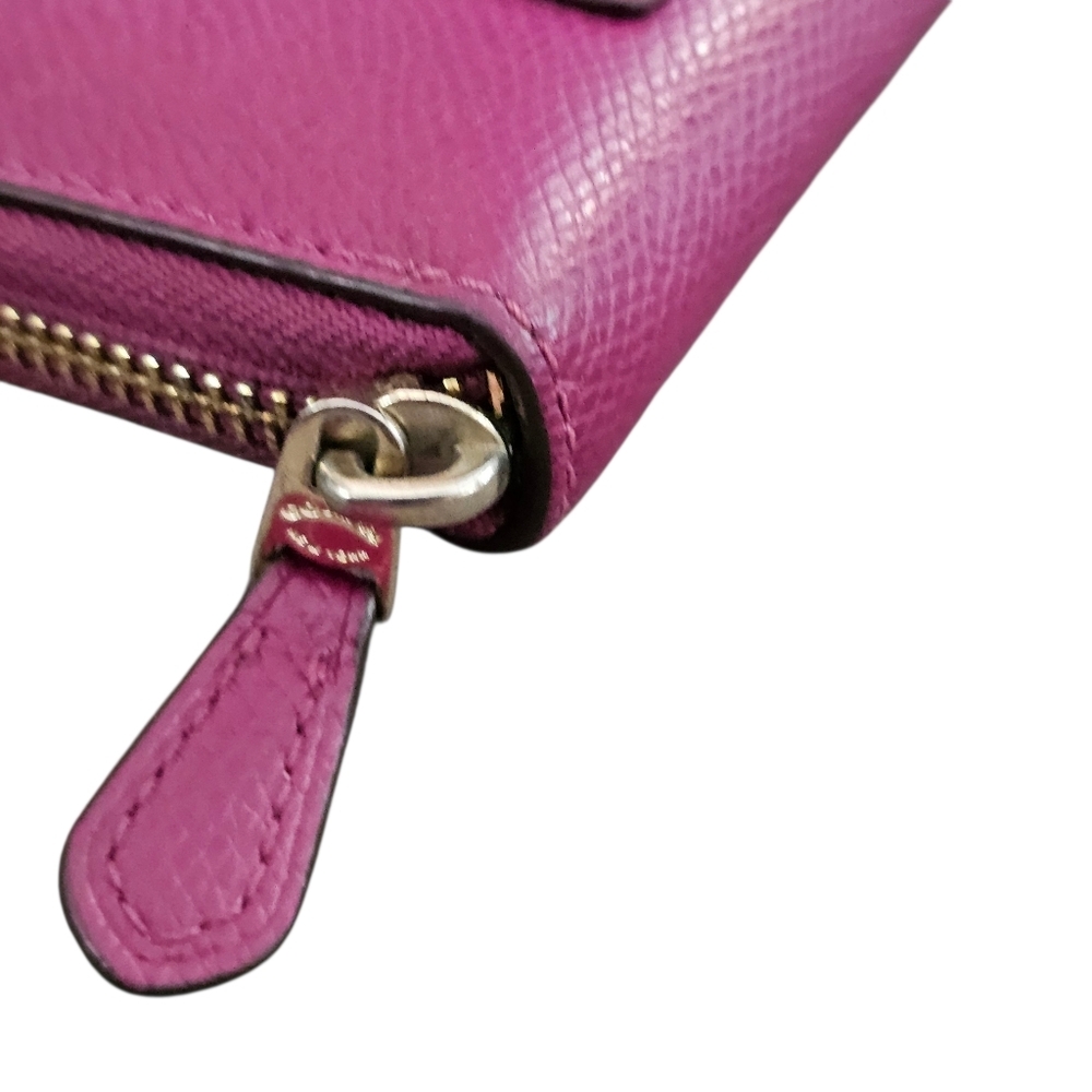 Coach Accordion Zip Around Crossgrain Leather Wallet - Picture 8 of 13